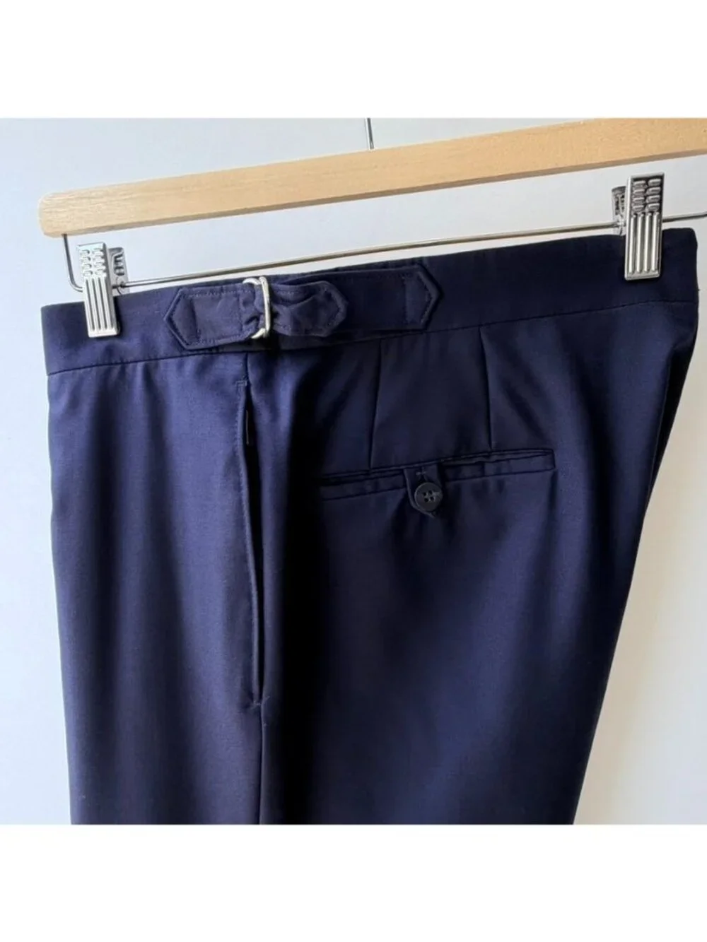 Phineas Cole Navy Blue Pleated Wool Dress Pants Men's Size 32-33 H84